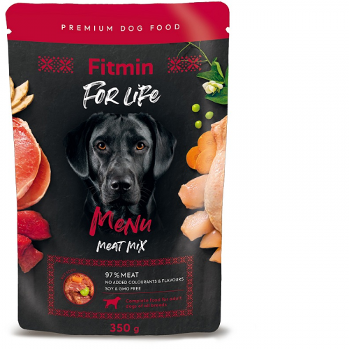 Fitmin For Life Menu meat mix Masová kapsa 350 g (min. odběr 10 ks)