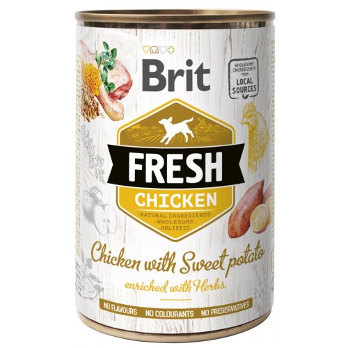 Brit Fresh Dog konz Chicken with Sweet Potato 400g (min. odběr 6 ks)