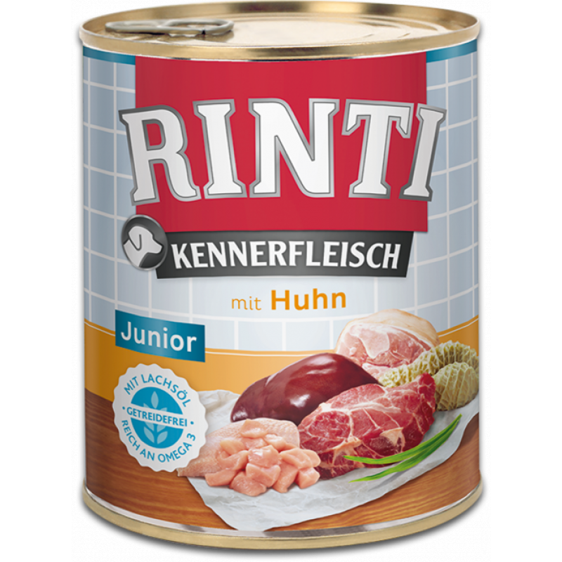 Rinti Dog Kennerfleisch konzerva Junior kuře 800g