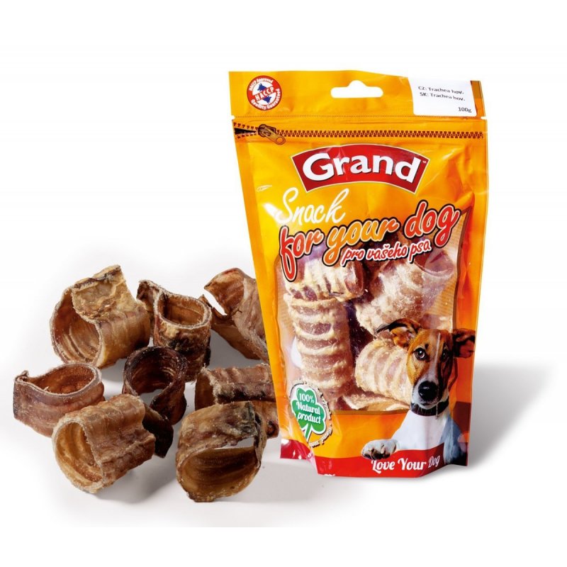 GRAND hovězí sušená trachea pamlsky pro psy 100g ZIP