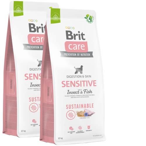 2 x Brit Care Dog Sustainable Sensitive 12 kg NEW