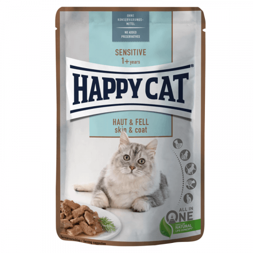 Happy Cat Pouches - Meat in Sauce Sensitive Haut & Fell 85 g