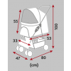 Kočárek pro psy BUGGY, rychlosklápěcí, 47 x 100 x 80cm, 4,9kg, šedá