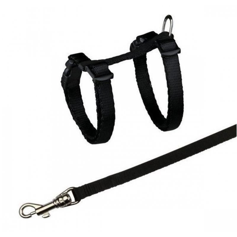 Postroj Kotě nylon + vodítko 120cm Černá KARLIE