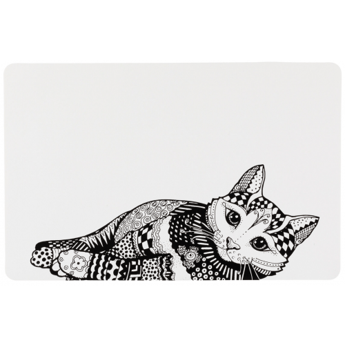 Prostírání Place Mat kočka 44 x 28 cm bílo/černé
