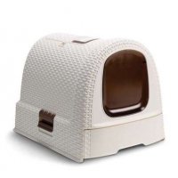 Curver WC kočka kryté domek Rattan 39x39x51cm mocha