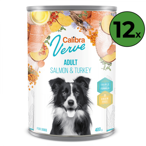 Calibra Dog Verve konz. GF Adult Salmon & Turkey 12 x 400 g