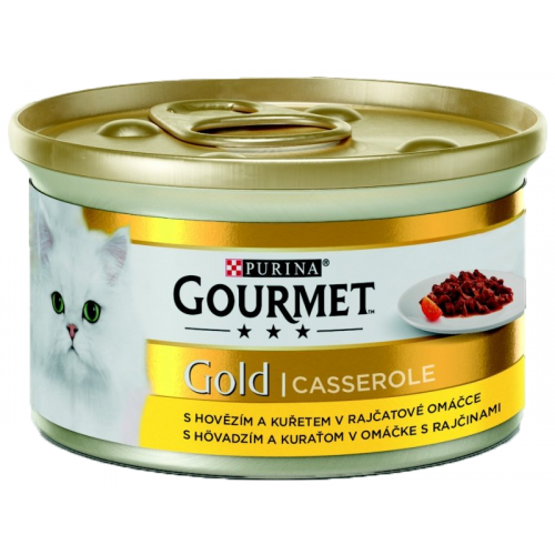 Gourmet Gold konz. kočka pašt.hov.a kuře v rajč.om.85g (min. odběr 24 ks)