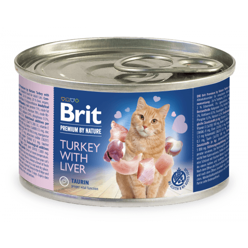 Brit Premium Cat by Nature konz Turkey&Liver 200g (min. odběr 6 ks)