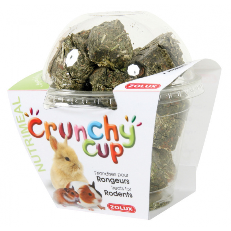 Pochoutka CRUNCHYCUP vojtěška/mrkev pro hlod 200g Zolux