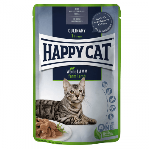 Happy Cat Pouches - Meat in Sauce Culinary Weide-Lamm 85 g