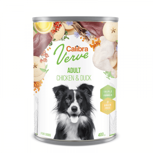 Calibra Dog Verve konz. GF Adult Chicken & Duck 400 g (min. odběr 12 ks)