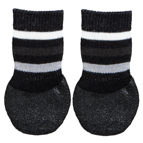 Protiskluzové ponožky černé XS-S, 2 ks pro psy bavlna/lycra