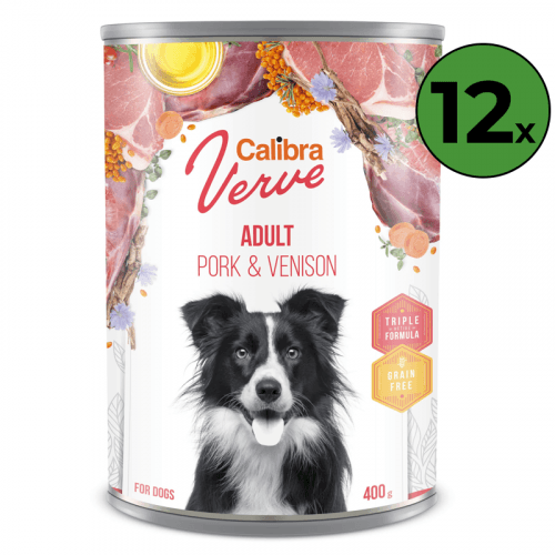 Calibra Dog Verve konz. GF Adult Pork & Venison 12 x 400 g
