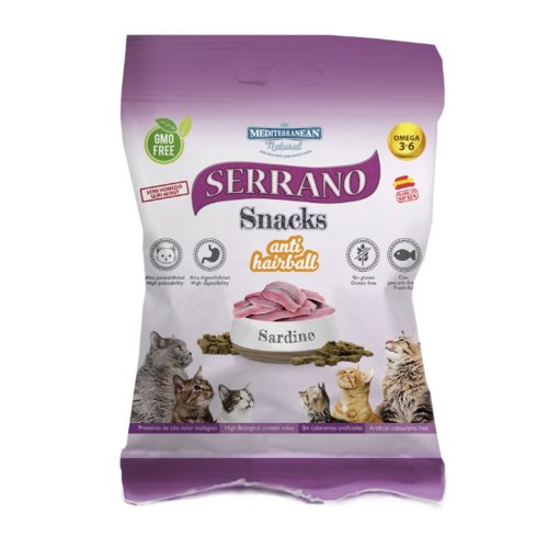Serrano Snack for Cat-Sardine-AntiHairball 50g