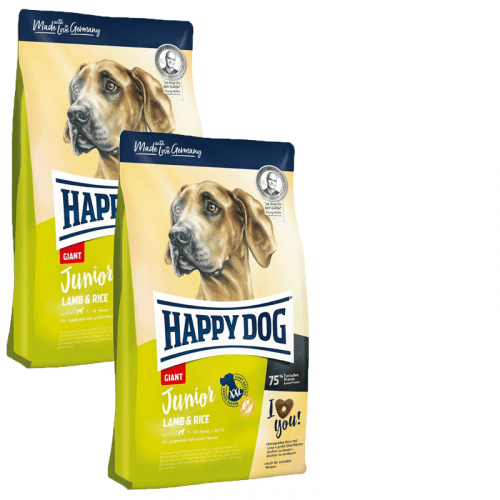 2x Happy Dog Supreme Junior Giant Lamb & Rice 15kg