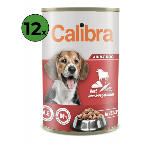 Calibra Dog konz.Beef,liver&veget. in jelly 12 x 1240g NEW