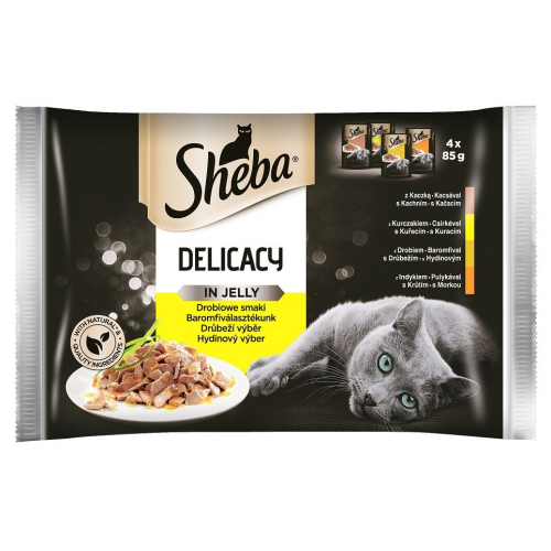 Sheba kapsa Delicacy drůbeží výběr v želé 4pack 4x85g