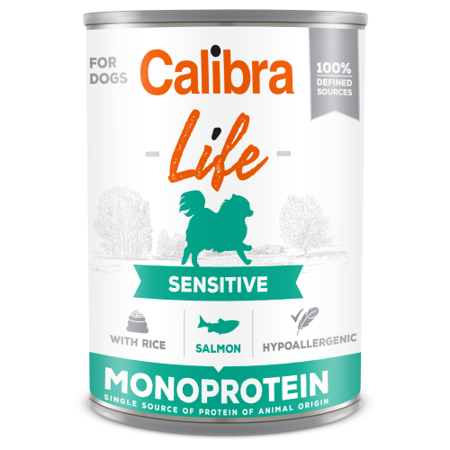 Calibra Dog Life konz. Sensitive Salmon & rice 400 g (min. odběr 12 ks)