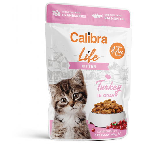 Calibra Cat Life kapsa Kitten Turkey in gravy 85g (min. odběr 28 ks)