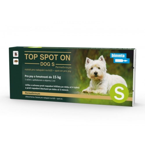 Bioveta Top spot on Dog S 1x1ml (do 15kg)