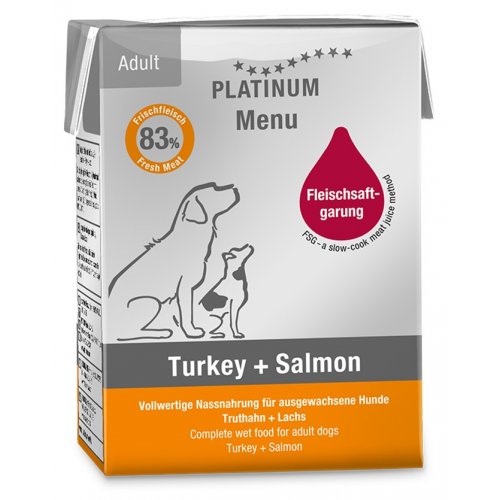 Platinum Menu Turkey + Salmon - Krocan + Losos 375 g