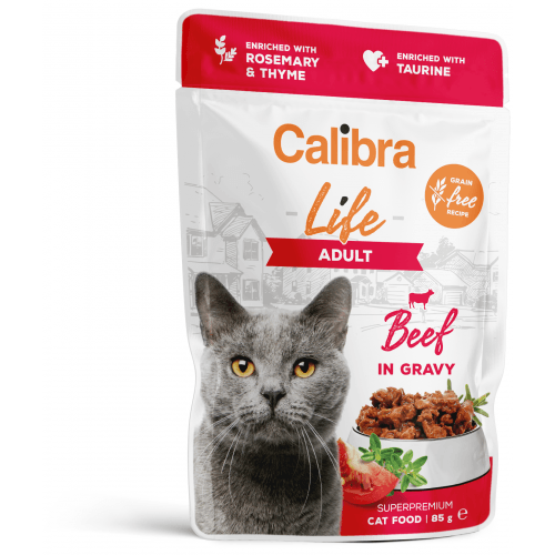 Calibra Cat Life kapsa Adult Beef in gravy 85g (min. odběr 28 ks)