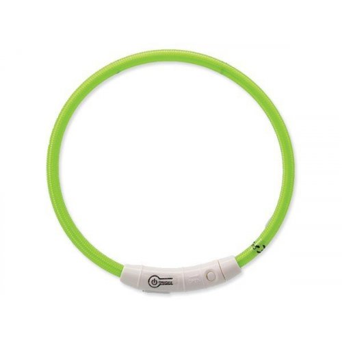 Obojek DOG FANTASY světelný USB zelený 65cm