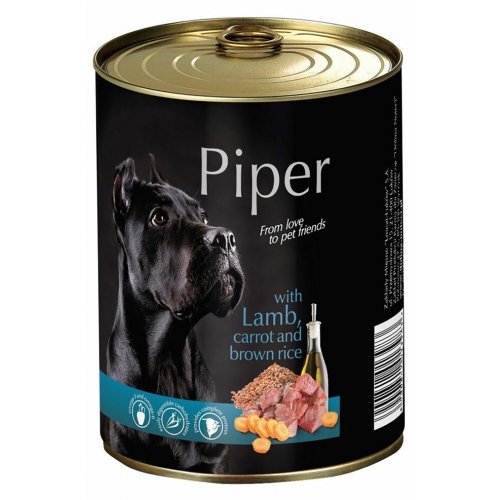 PIPER s jehněčím, mrkví a rýží, konzerva pro psy 400g