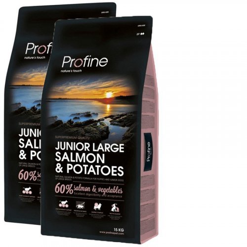 2x Profine Dog Junior Large Salmon & Potatoes 15kg
