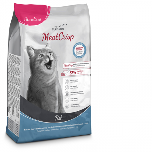 Platinum Cat - MeatCrisp Sterilised Fish - Ryba pro kastrované kočky 1,5 kg