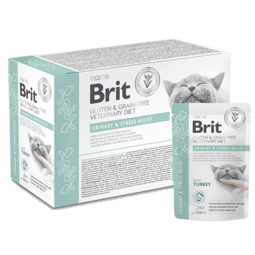Brit VD Cat Pouch fillets in Gravy Urinary+Stres 12x85g