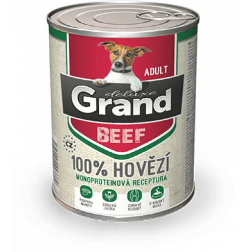 GRAND konzerva pes deluxe 100% hovězí 400g