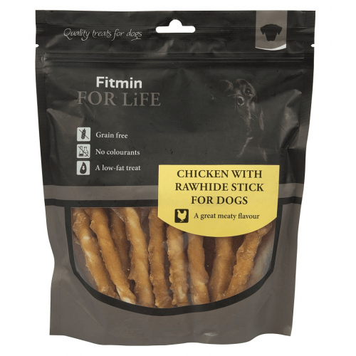 Pochoutka FITMIN FOR LIFE dog treat chicken with rawhide stick 400g