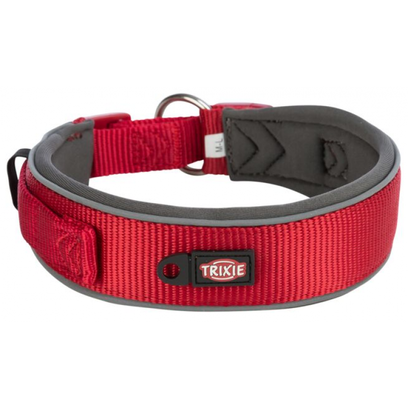 PREMIUM obojek extra široký, M-L: 40-48 cm/40 mm, červená/grafit