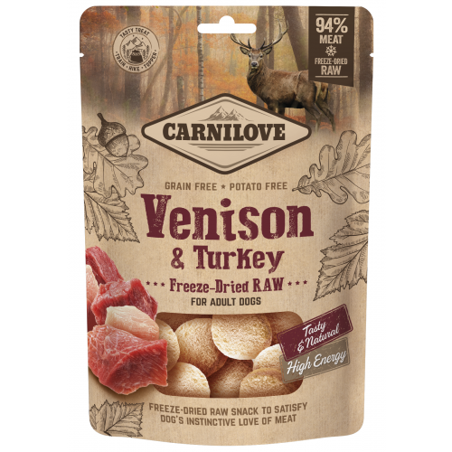 Carnilove Raw Freeze-Dried Snacks Venison&Turkey 60g (min. odběr 10 ks)