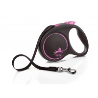 Vodítko FLEXI Black Design L pásek 5m/50kg růžová NEW