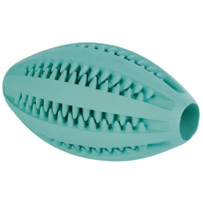 Dentafun Hračka pes RUGBY s mátou Zelený 11cm Trixie