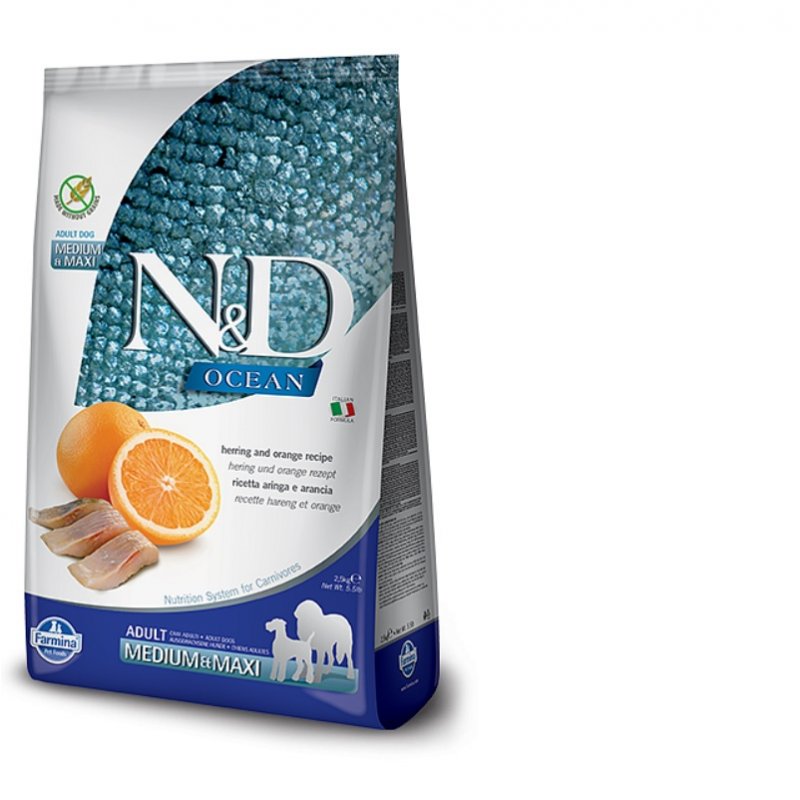 Farmina N&D OCEAN DOG Adult M/L Herring & Orange 2,5kg