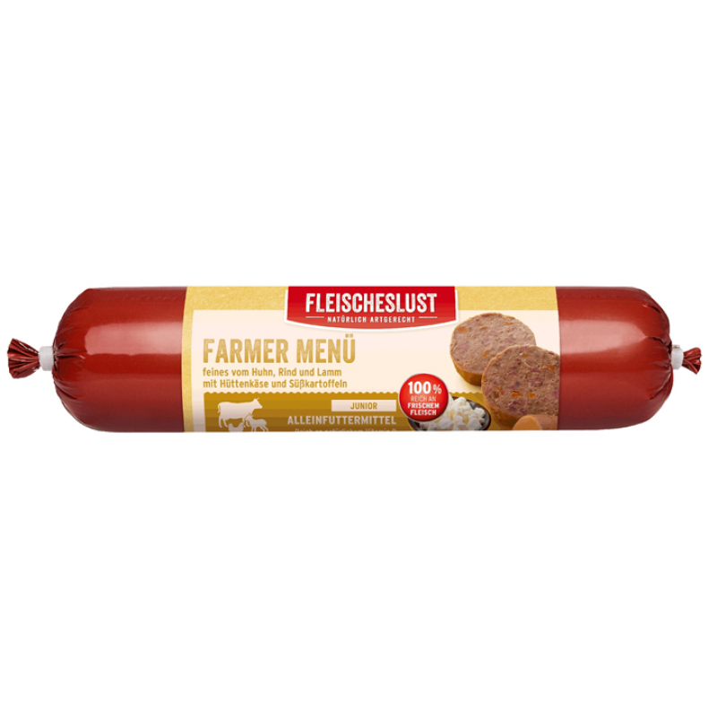 Fleischeslust FARMER MENU 400g JUNIOR chicken, lamb & beef