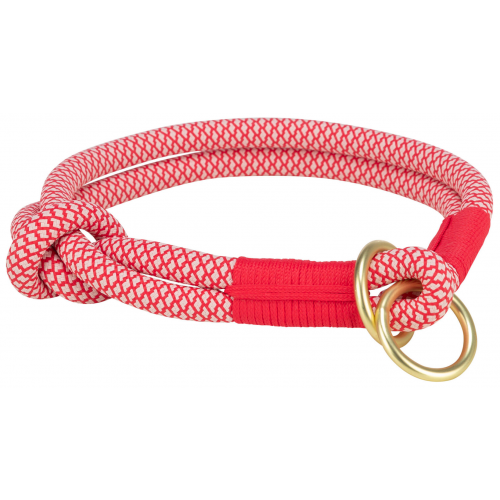 Soft Rope kulatý polostahovací obojek, XS-S: 30 cm/ 10 mm, červená/krémová