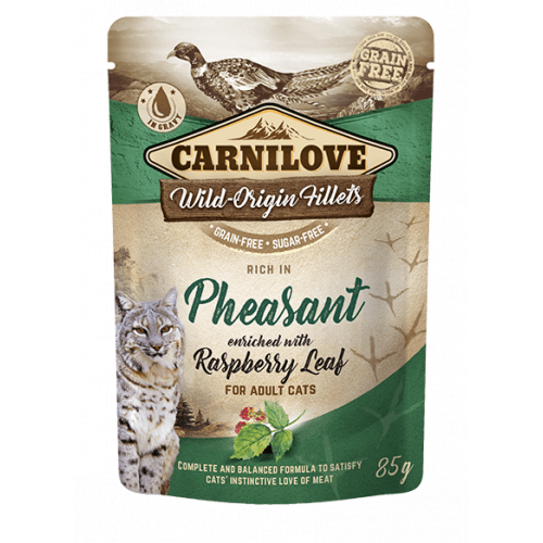Carnilove Cat Pouch Rich in Pheasant Enriched with Raspberry Leaves 85g