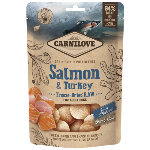 Carnilove Raw Freeze-Dried Snacks Salmon&Turkey 60g (min. odběr 10 ks)
