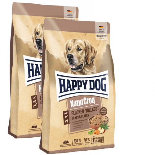 2 x Happy Dog NaturCroq Flocken-Vollkost 10 kg