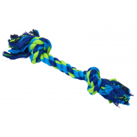 Hračka pes BUSTER Dent.Rope 2 uzly modrá/limet.30cm M