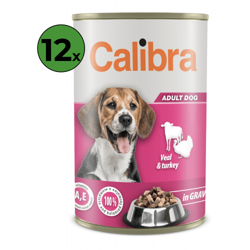 Calibra Dog konz.Veal&turkey in gravy 12 x 1240g NEW