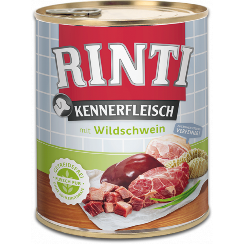 Rinti Dog Kennerfleisch konzerva divočák 800g