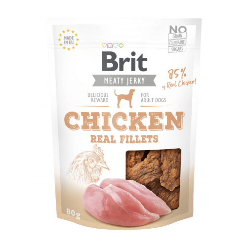 Brit Jerky Chicken Fillets 80g (min. odběr 12 ks)