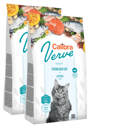 2x Calibra Cat Verve GF Sterilised Herring 3,5kg