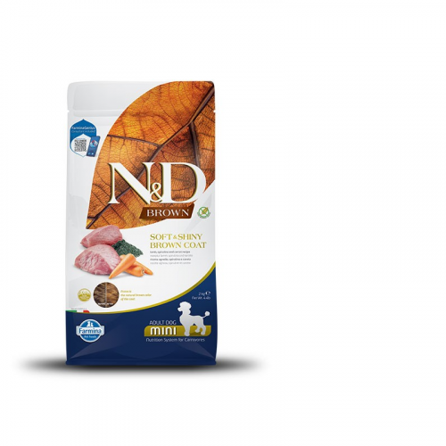 N&D BROWN DOG Adult Mini Lamb& Spirulina&Carrot 2kg